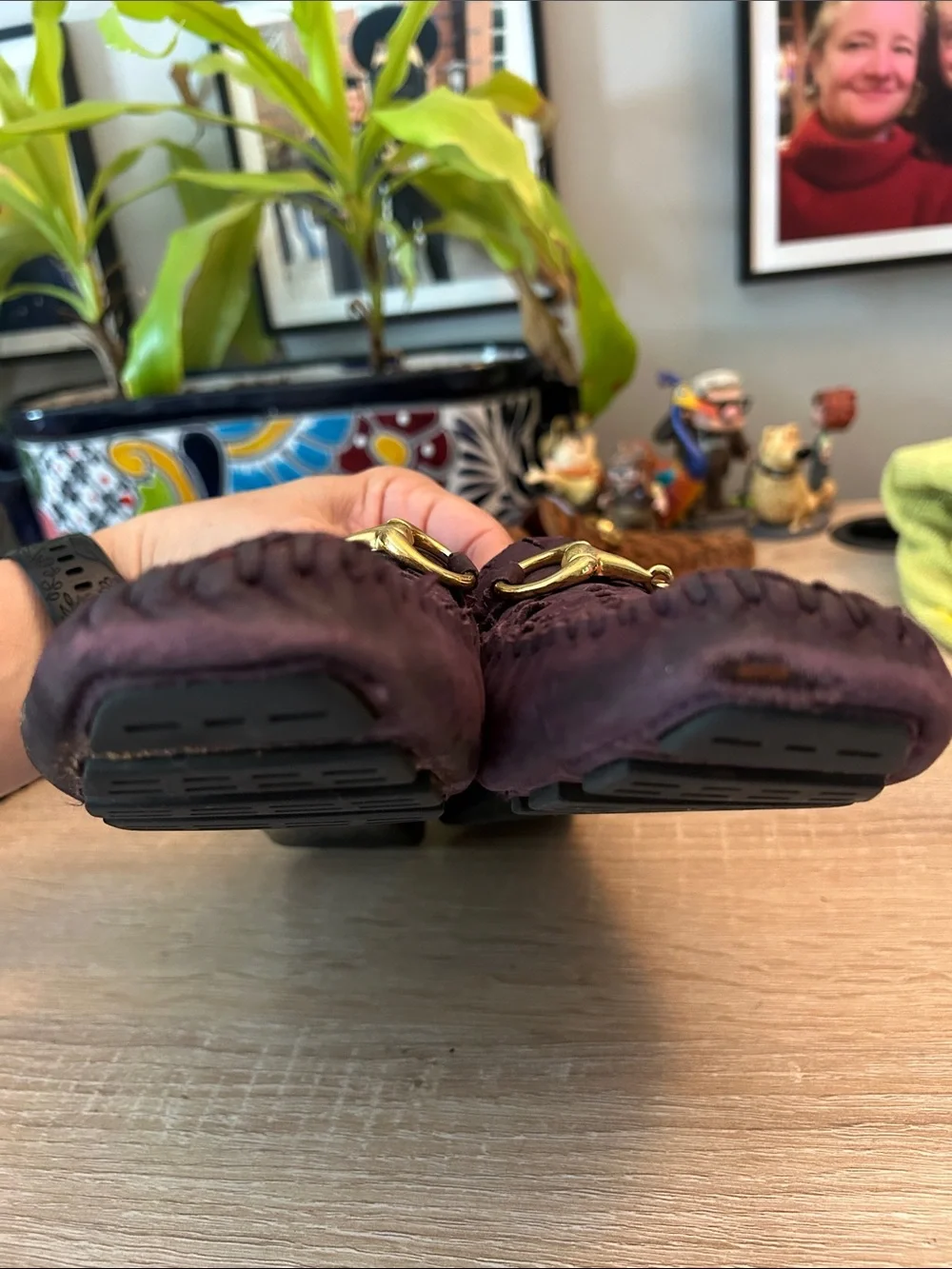 Robert Zur Perlata Plum Woven Leather Horsebit Driving Loafer - Size 7.5